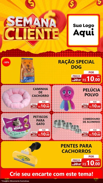 Modelo de TV para TV Vertical com o tema Semana do Cliente para Pet Shop
