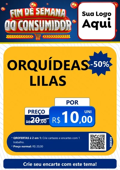 Modelo de Cartaz para Cartaz A4 Vertical com o tema Fim de Semana do Consumidor para Floricultura e jardim