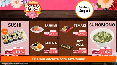 Modelo de TV para TV Horizontal com o tema Primavera de Preços Baixos para Comida japonesa