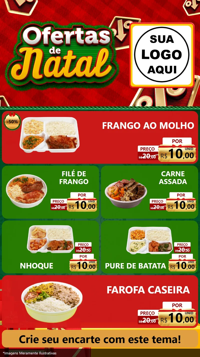 Modelo de TV para TV Vertical com o tema Ofertas de Natal para Restaurante