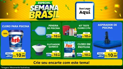 Modelo de TV para TV Horizontal com o tema Especial Semana do Brasil para Produtos para Piscina