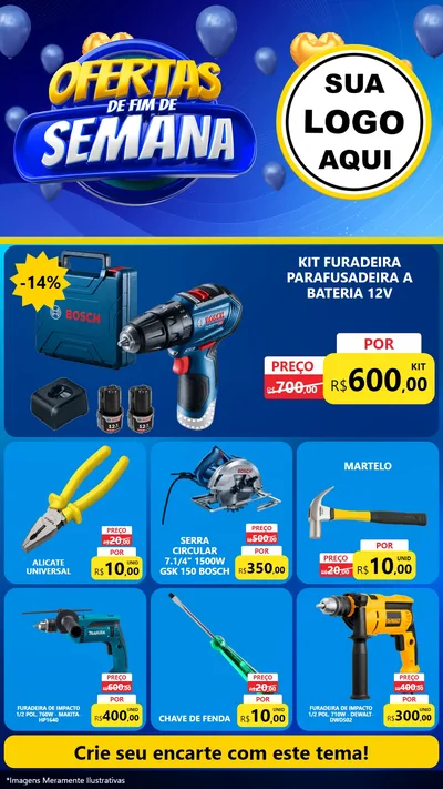 Modelo de Rede Social para Stories com o tema Ofertas de Fim de Semana para Maquinas e Ferramentas