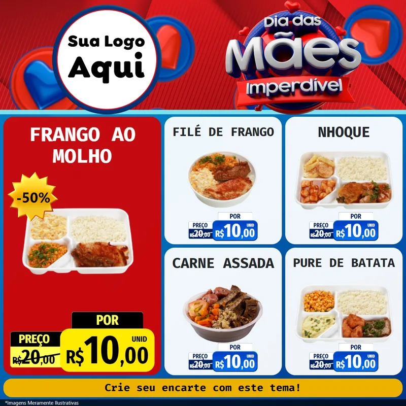 Modelo de Rede Social para Feed Facebook com o tema Dia Das Mães Imperdível para Restaurante