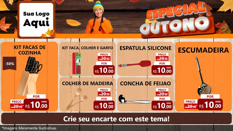 Modelo de TV para TV Horizontal com o tema Especial Outono para Utilidades Domésticas