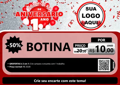 Modelo de Cartaz para Cartaz A4 Horizontal com o tema Promoção de Aniversário - 1 Ano para Agropecuária