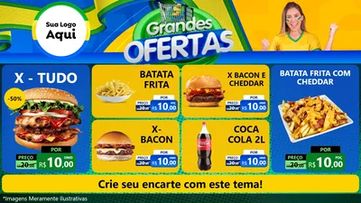 Modelo de TV para TV Horizontal com o tema Grandes Ofertas para Hamburgueria