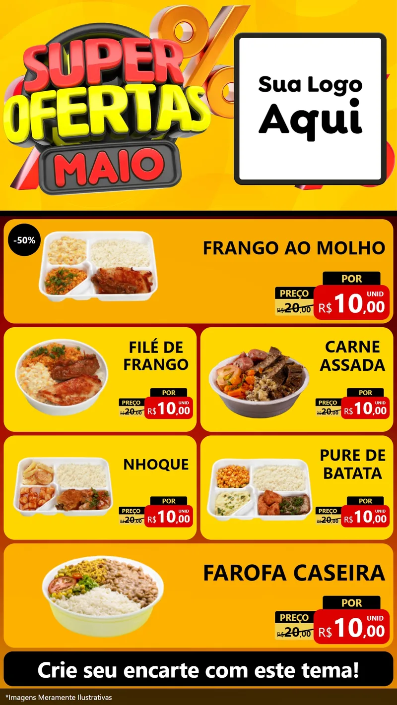 Modelo de TV para TV Vertical com o tema Super Ofertas Maio para Restaurante