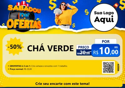 Modelo de Cartaz para Cartaz A4 Horizontal com o tema Sabadou de Ofertas para Produtos Naturais