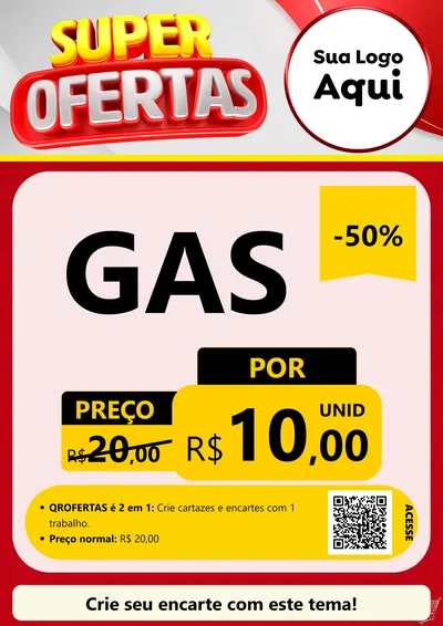 Modelo de Cartaz para Cartaz A4 Vertical com o tema Super Ofertas para Água e gás
