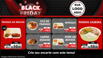 Modelo de TV para TV Horizontal com o tema Black Friday para Restaurante