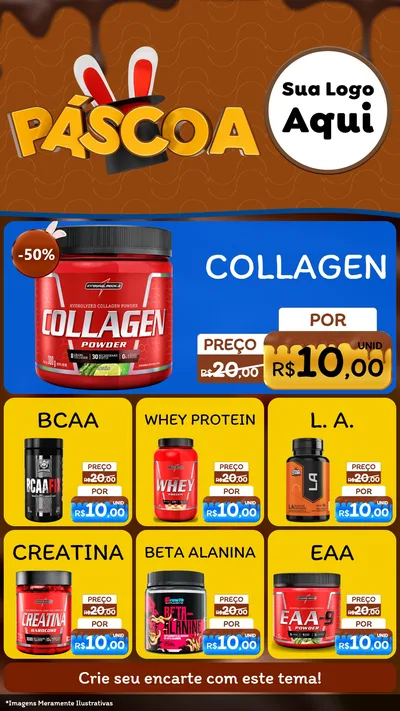 Modelo de Rede Social para Stories com o tema Páscoa para Suplementos alimentares