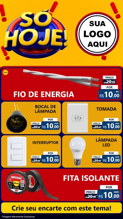Modelo de TV para TV Vertical com o tema Só Hoje! para Materiais Elétricos