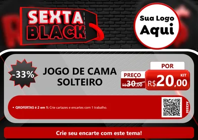 Modelo de Cartaz para Cartaz A4 Horizontal com o tema Sexta Black para Cama, Mesa e Banho