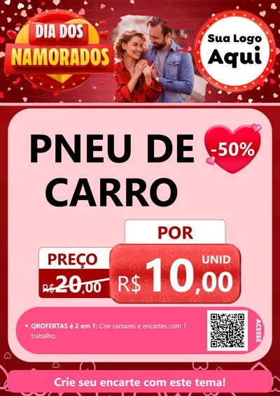 Modelo de Cartaz para Cartaz A4 Vertical com o tema Dia Dos Namorados para Auto peças