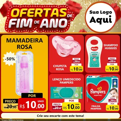 Modelo de Rede Social para Feed Facebook com o tema Ofertas de Fim de Ano para Bebês