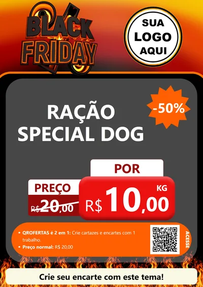 Modelo de Cartaz para Cartaz A4 Vertical com o tema Black Friday para Pet Shop