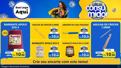 Modelo de TV para TV Horizontal com o tema Mês do Consumidor para Armarinho e Aviamentos