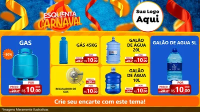 Modelo de TV para TV Horizontal com o tema Esquenta de Carnaval para Água e gás