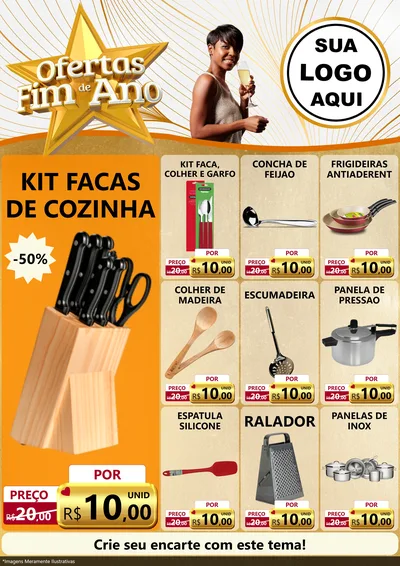 Modelo de Encarte para Encarte A4 Vertical com o tema Ofertas Fim de Ano para Utilidades Domésticas