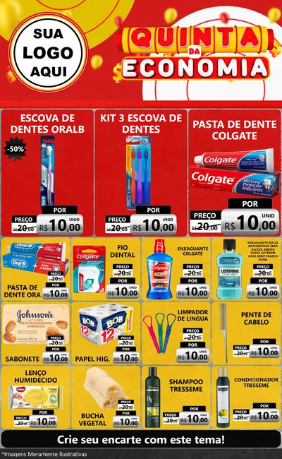 Modelo de Encarte para Encarte Grande com o tema Quinta da Economia para Higiene Pessoal