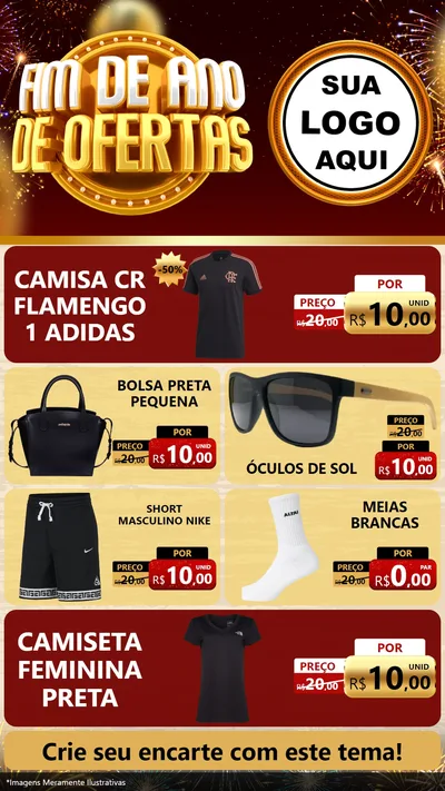 Modelo de TV para TV Vertical com o tema Fim de Ano de Ofertas para Roupas e acessórios