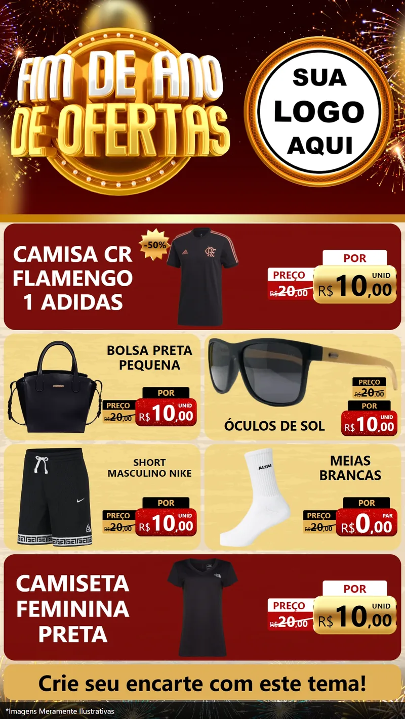 Modelo de TV para TV Vertical com o tema Fim de Ano de Ofertas para Roupas e acessórios
