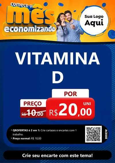 Modelo de Cartaz para Cartaz A4 Vertical com o tema Comece O Mês Economizando para Farmácia