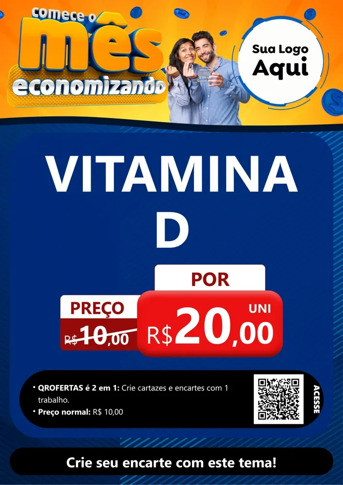Modelo de Cartaz para Cartaz A4 Vertical com o tema Comece O Mês Economizando para Farmácia