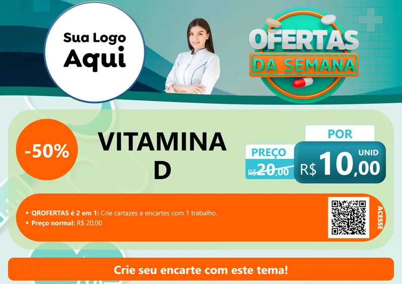 Modelo de Cartaz para Cartaz A4 Horizontal com o tema Ofertas da Semana para Farmácia