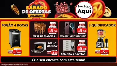 Modelo de TV para TV Horizontal com o tema Sábado de Ofertas Imbatíveis para Móveis e Eletro