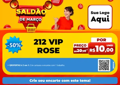 Modelo de Cartaz para Cartaz A4 Horizontal com o tema Saldão de Março para Perfumes