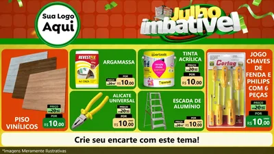Modelo de TV para TV Horizontal com o tema Julho Imbatível para Material para Construção