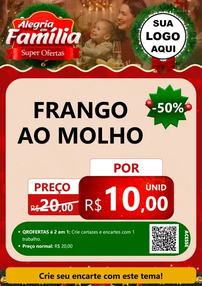 Modelo de Cartaz para Cartaz A4 Vertical com o tema Alegria Em Família - Super Ofertas para Restaurante