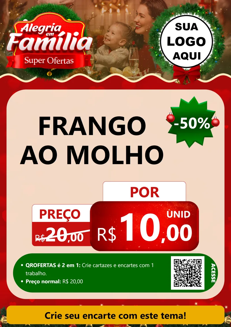Modelo de Cartaz para Cartaz A4 Vertical com o tema Alegria Em Família - Super Ofertas para Restaurante