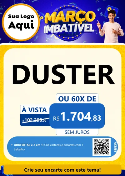 Modelo de Cartaz para Cartaz A4 Vertical com o tema Março Imbatível para Concessionaria de Carros