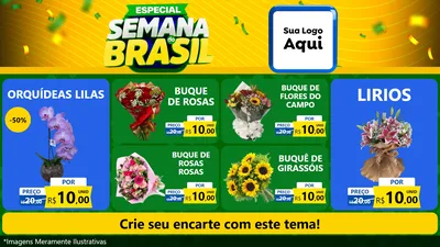 Modelo de TV para TV Horizontal com o tema Especial Semana do Brasil para Floricultura e jardim