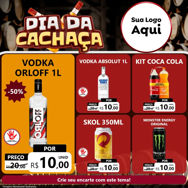 Modelo de Rede Social para Feed Facebook com o tema Dia da Cachaça para Distribuidora de bebidas