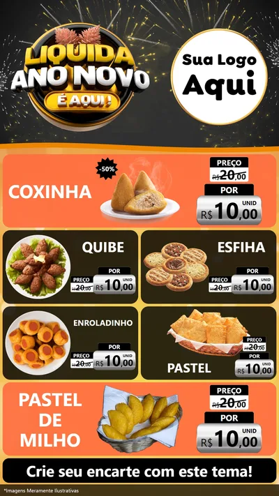 Modelo de TV para TV Vertical com o tema Liquida Ano Novo É Aqui! para Salgadaria