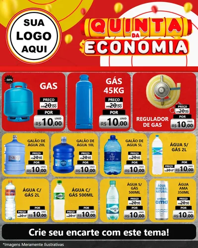 Modelo de Rede Social para Feed Instagram com o tema Quinta da Economia para Água e gás