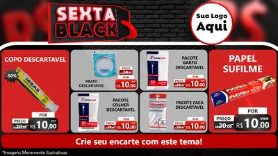 Modelo de TV para TV Horizontal com o tema Sexta Black para Embalagens