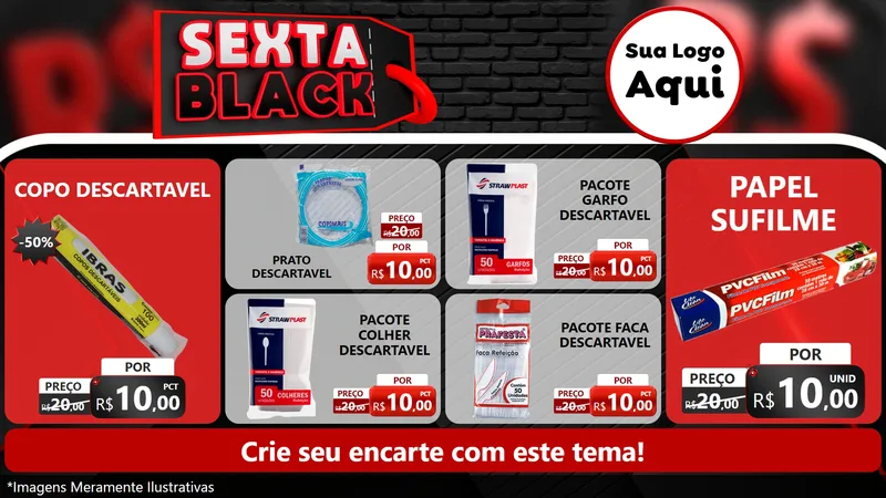 Modelo de TV para TV Horizontal com o tema Sexta Black para Embalagens