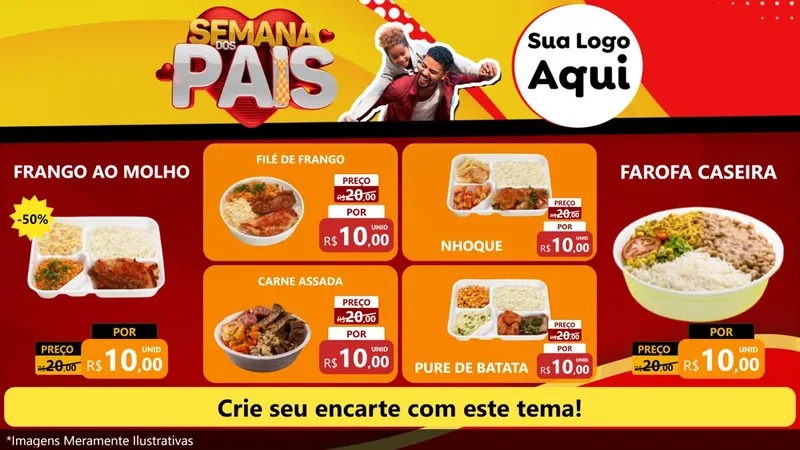 Modelo de TV para TV Horizontal com o tema Semana Dos Pais para Restaurante