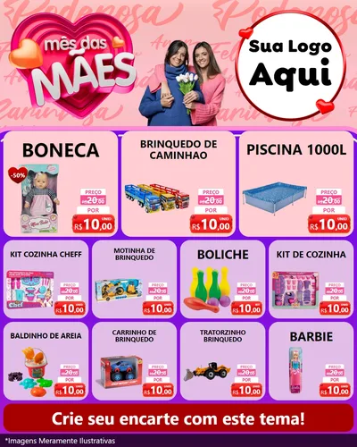 Modelo de Rede Social para Feed Instagram com o tema Mês Das Mães para Brinquedos