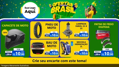 Modelo de TV para TV Horizontal com o tema Ofertas Semana do Brasil para Moto peças