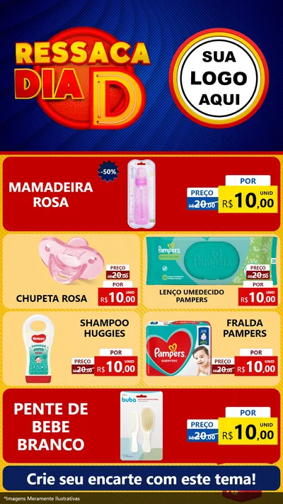 Modelo de TV para TV Vertical com o tema Ressaca Dia D para Bebês