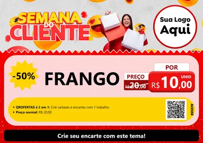 Modelo de Cartaz para Cartaz A4 Horizontal com o tema Semana do Cliente para Assados