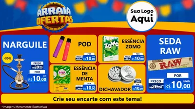 Modelo de TV para TV Horizontal com o tema Arraiá de Ofertas - Junina para Tabacaria