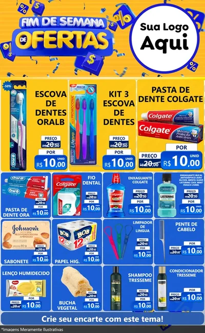 Modelo de Encarte para Encarte Grande com o tema Fim de Semana de Ofertas para Higiene Pessoal