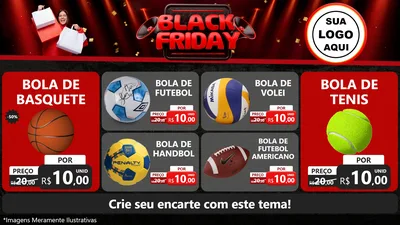 Modelo de TV para TV Horizontal com o tema Black Friday para Artigos Esportivos
