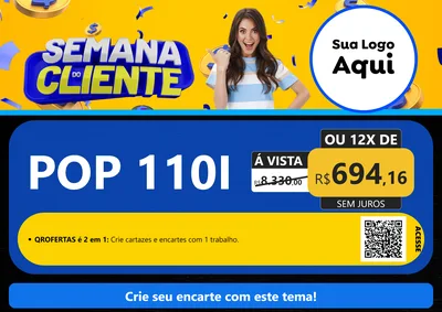 Modelo de Cartaz para Cartaz A4 Horizontal com o tema Semana do Cliente para Concessionaria de Motos